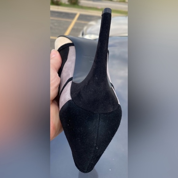 NWT Nine West genuine suede Chic Black and Gray Heels eve/ busin. elegant pump. - Picture 5 of 7